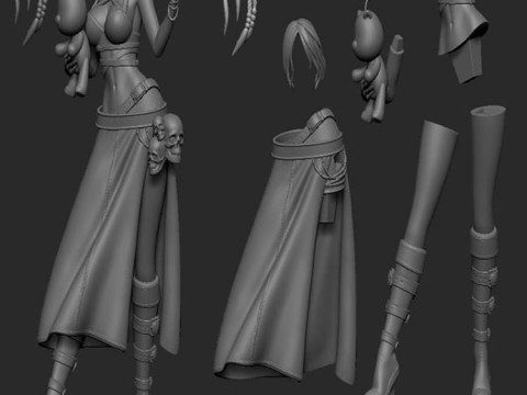 EllaArt Lulu from Final Fantasy X V2 Ready To Print Model do druku 3D