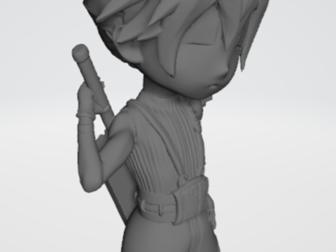 Cloud Strife Chibi Ready To Print 3Dプリントモデル