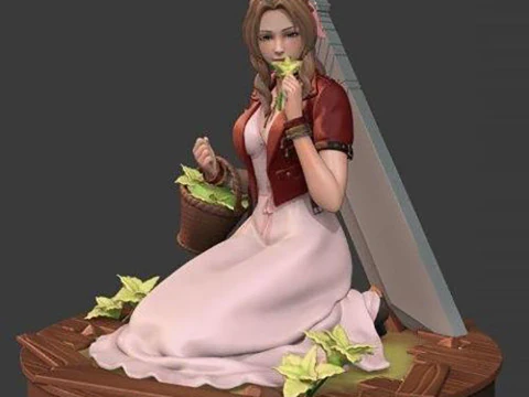 Aerith pronta para imprimir Modelo de Impressão 3D