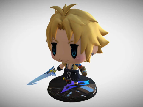 Tidus Figure World of Final Fantasy pr&ecirc;t &agrave; imprimer Modèles 3D en vedette