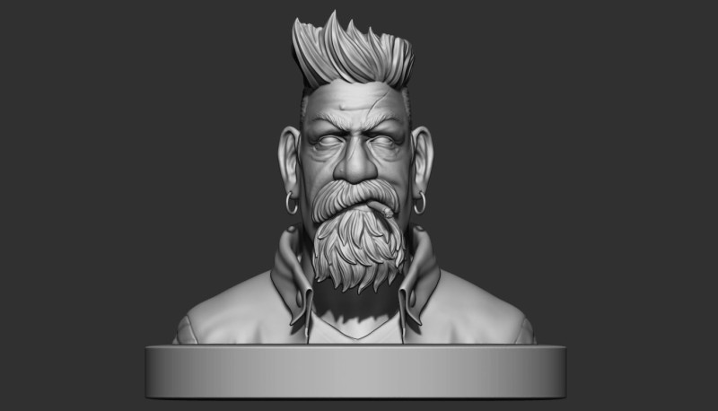 Zombie Hunter Bust Ready To Print 3D 打印模型 .c4d .max .obj .3ds .fbx .stl .blend