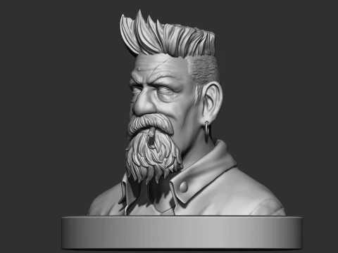 Zombie Hunter Bust Ready To Print 3D Print Model