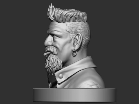 Zombie Hunter Bust Ready To Print 3D 打印模型