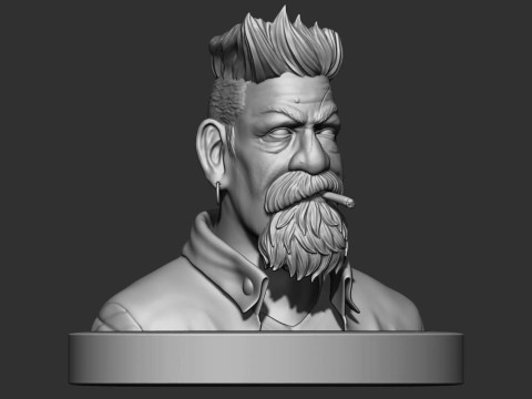 Zombie Hunter Bust Ready To Print 3D 打印模型