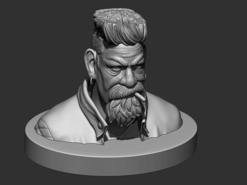 Zombie Hunter Bust Ready To Print 3D 打印模型