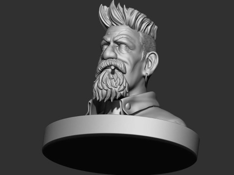 Zombie Hunter Bust Ready To Print 3D 打印模型