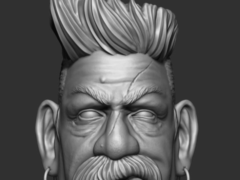 Zombie Hunter Bust Ready To Print 3D 打印模型
