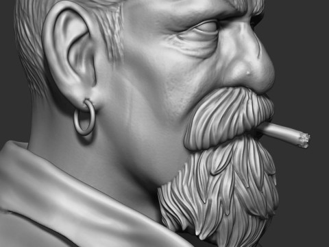 Zombie Hunter Bust Ready To Print 3D 打印模型