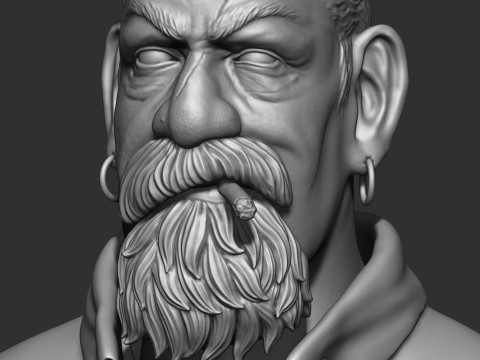 Zombie Hunter Bust Ready To Print 3D 打印模型