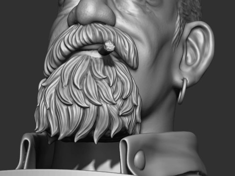 Zombie Hunter Bust Ready To Print 3D 打印模型
