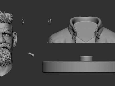 Zombie Hunter Bust Ready To Print 3D 打印模型