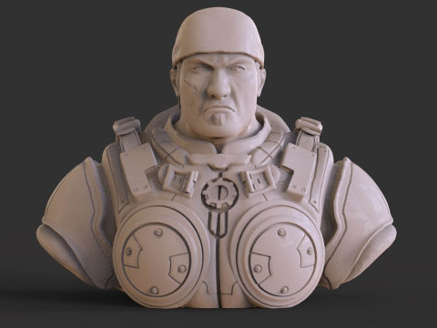 Marcus Fenix Bust Ready To Print 3D 프린트 모델