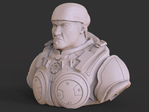Marcus Fenix Bust Ready To Print 3D Принт Модель