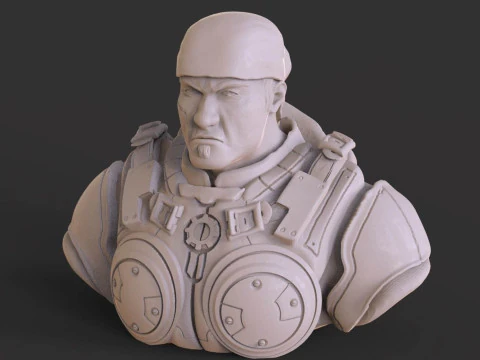 Marcus Fenix Bust 3D Print Model