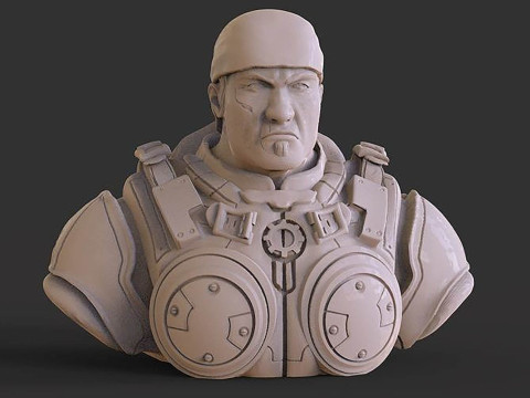 Marcus Fenix Bust Ready To Print 3D Принт Модель