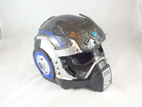 Gears Of War Carmine Helmet Wearable Ready To Print Modèles 3D en vedette
