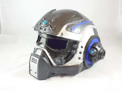 Gears Of War Carmine Helmet Wearable Ready To Print Modèles 3D en vedette