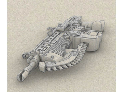 Gears Of War Lancer Chainsaw Ready To Print Model Cetak 3D