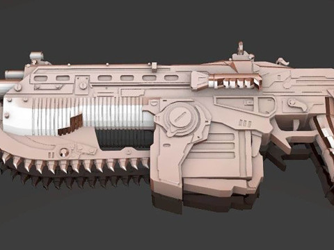 Gears Of War Lancer Chainsaw Ready To Print Model Cetak 3D