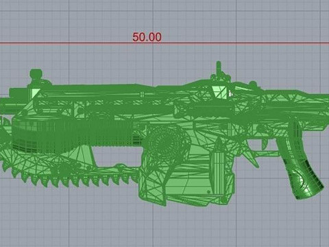Gears Of War Lancer Chainsaw Ready To Print Model Cetak 3D