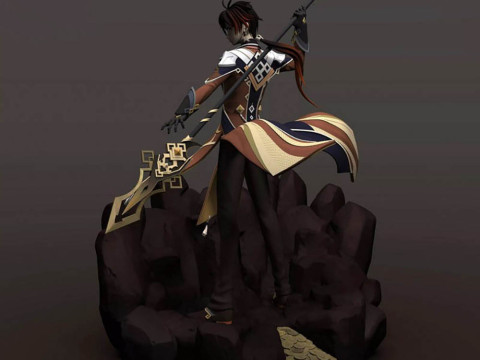 Zhongli Genshin Impact Ready To Print Model do druku 3D