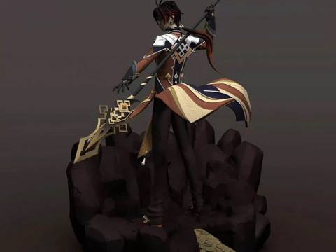 Zhongli Genshin Impact готовий до друку 3D Принт Модель