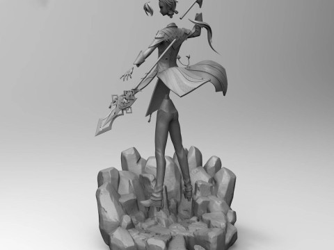 Zhongli Genshin Impact Ready To Print Modèles 3D en vedette