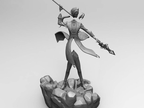 Zhongli Genshin Impact Ready To Print Modèles 3D en vedette