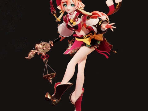 Yanfei Genshin Impact Ready To Print 3Dプリントモデル