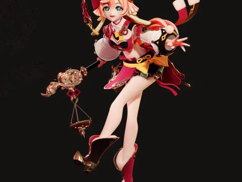 Yanfei Genshin Impact pronto per la stampa Modello di stampa 3D