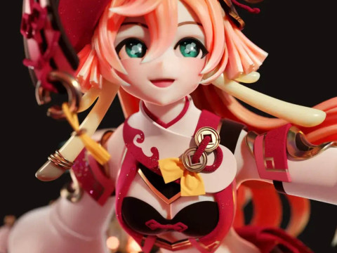 Yanfei Genshin Impact Ready To Print Model do druku 3D