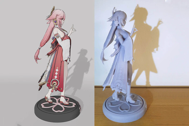 Yae Miko Genshin Impact Ready To Print 3D Print Model .c4d .max .obj .3ds .fbx .stl .blend 