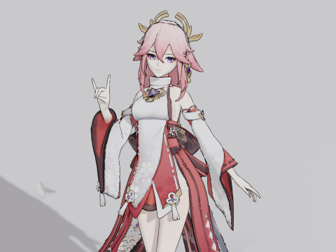Yae Miko Genshin Impact Ready To Print 3Dプリントモデル