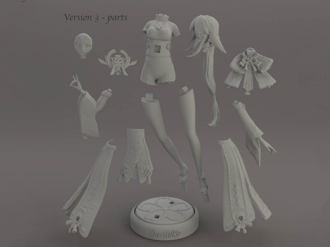 Yae Miko Genshin Impact Ready To Print 3Dプリントモデル