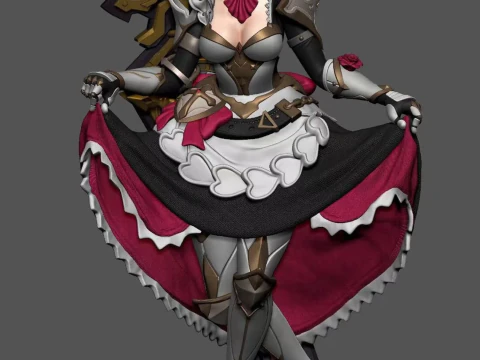 Noelle Genshin Impact Baskıya Hazır 3D Baskı Modeli