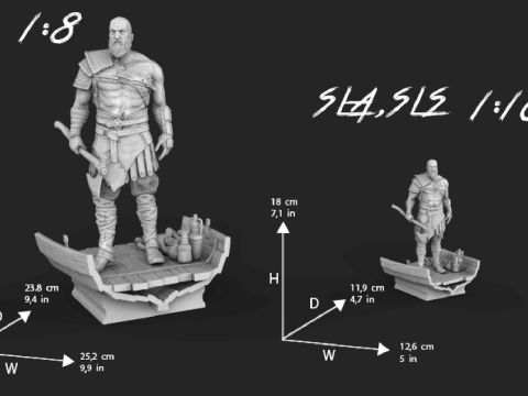 Kratos 3D Figuries Ready To Print 3D Print Model