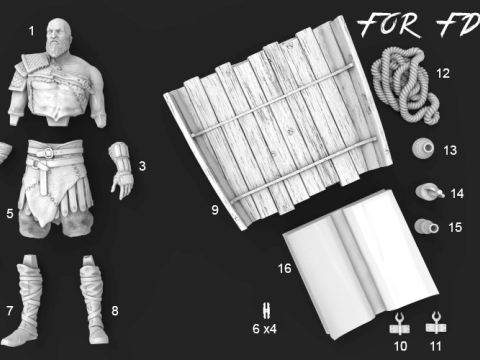 Kratos 3D Figuries Ready To Print 3D Print Model
