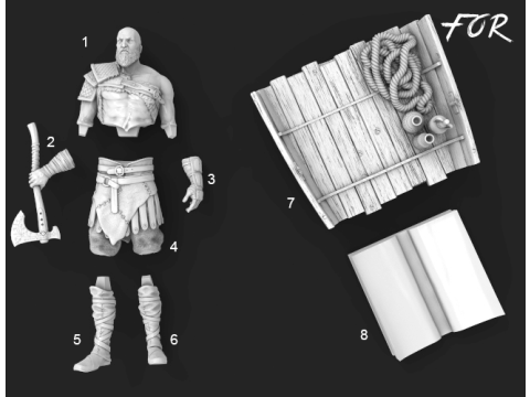 Kratos 3D Figuries Ready To Print 3D Print Model
