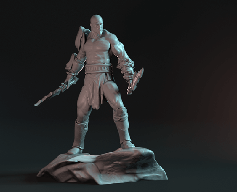God of War Kratos 3D Figuries Ready To Print 3D Принт Модель .c4d .max .obj .3ds .fbx .stl .blend