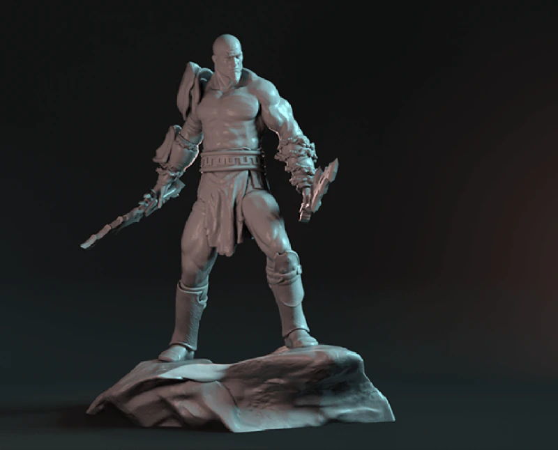 God of War Kratos 3D Figuries Ready To Print 3D Print Model .c4d .max .obj .3ds .fbx .stl .blend