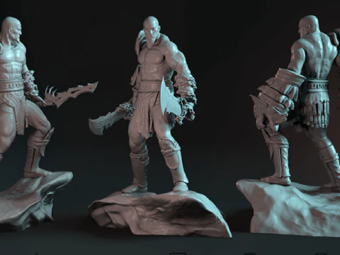 God of War Kratos 3D Figuries Ready To Print 3D Print Model