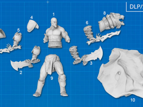 God of War Kratos 3D Figuries Ready To Print 3D Print Model