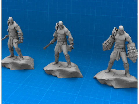 God of War Kratos 3D Figuries Ready To Print 3D Print Model