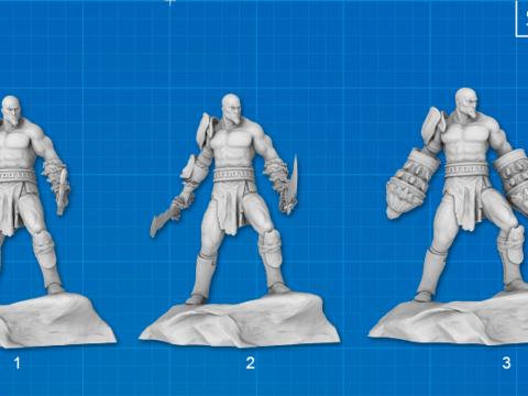 God of War Kratos 3D Figuries Ready To Print 3D Принт Модель