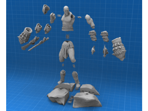 God of War Kratos 3D Figuries Ready To Print 3D Принт Модель