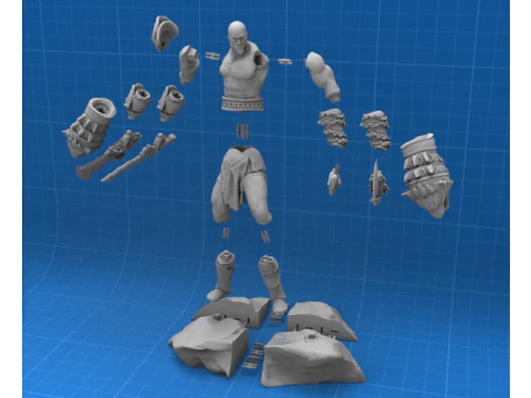 God of War Kratos 3D Figuries Ready To Print 3D Print Model