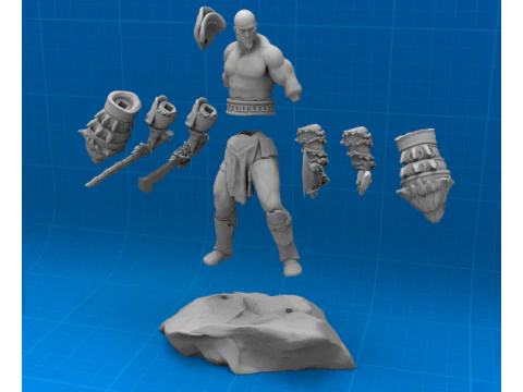 God of War Kratos 3D Figuries Ready To Print 3D Print Model