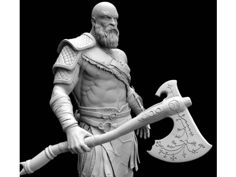 Kratos - God Of War 3D Figuries Ready To Print 3D Print Model