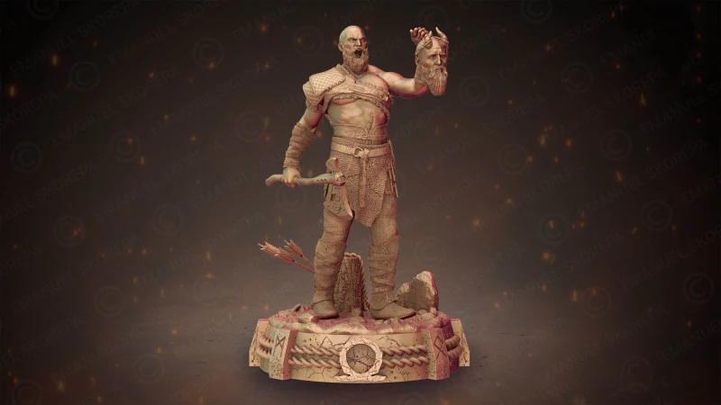 Kratos - God Of War Ready To Print 3D Print Model .c4d .max .obj .3ds .fbx .stl .blend
