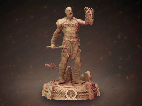 Kratos - God Of War pronto para imprimir Modelo de Impressão 3D